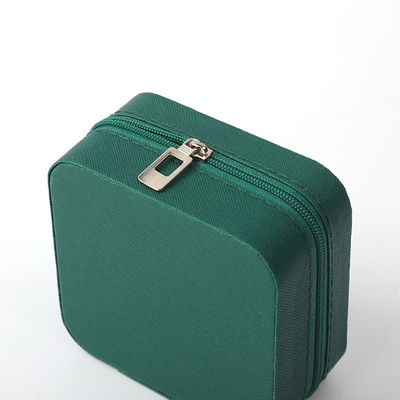 Juwelen Geschenkopslagdoos Custom Draagbare Kleine Lederen Donkergroene Juwelen Organisator Juwelenopslagdoos