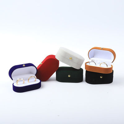 Custom Velvet Ring Box Verpakking Voor Bruiloft En Verlovings Juwelen