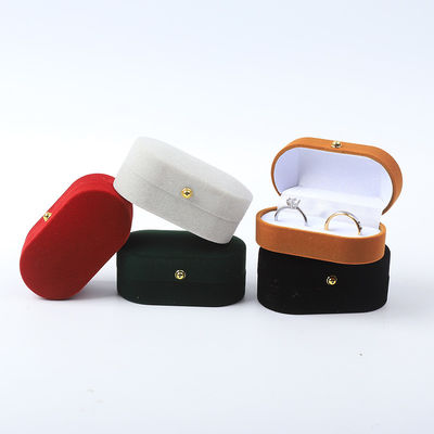 Custom Velvet Ring Box Verpakking Voor Bruiloft En Verlovings Juwelen