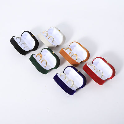 Custom Velvet Ring Box Verpakking Voor Bruiloft En Verlovings Juwelen