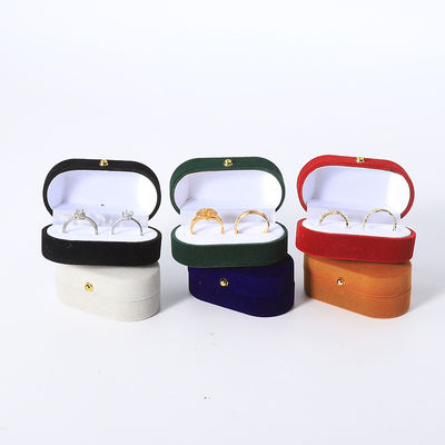 Custom Velvet Ring Box Verpakking Voor Bruiloft En Verlovings Juwelen