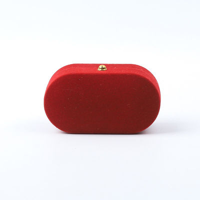kopen Luxe juwelen doos gepersonaliseerd op maat Rood fluwelen juwelen verpakking bruiloft verloving dubbele ring doos online manufacture