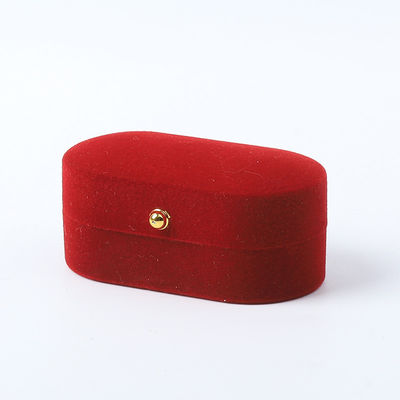 Luxe juwelen doos gepersonaliseerd op maat Rood fluwelen juwelen verpakking bruiloft verloving dubbele ring doos