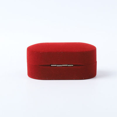 Luxe juwelen doos gepersonaliseerd op maat Rood fluwelen juwelen verpakking bruiloft verloving dubbele ring doos