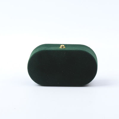 kopen Groothandel Vervaardiging Luxe Juwelen Doos Gepersonaliseerd Custom Groen Fluwelen Juwelen Verpakking Bruiloft Verloving Dubbele Ring Doos Met Logo online manufacture