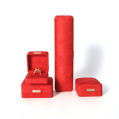Hign end luxe rood flannel fluweel juwelen Doos voor armband halsketting ring oorbel