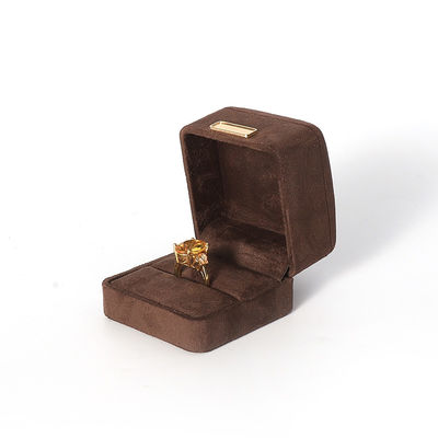 Groothandel Productie Luxe Juwelen Doos Gepersonaliseerd Custom High End Halsketting Armband Oorbellen Ring Juwelen Set Verpakking Fluweelbruine Juwelen Doos met logo