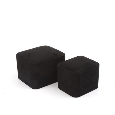 Groothandel High End Juwelen Verpakking Ring Box Custom logo Juwelen Verpakking Luxe Dubbele Verloving Velvet Ring Box