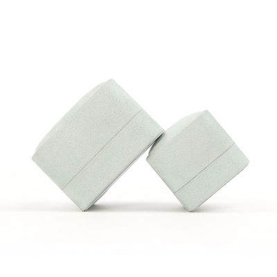 Vierkante lichtgroene fluwelen sieradenringdoos, aanpasbare sieradendoos verpakking