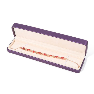Premium Vierkante Purple Pu Leer Juwelen Doos voor Juwelen Set