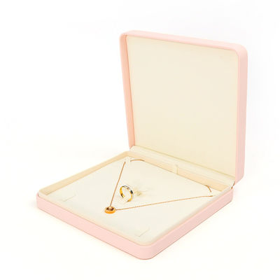 Aanpasbare Premium Roze Leren Sieradendoos Voor Ringen Opslag