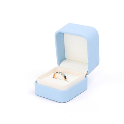 Lichtblauwe leren sieradendoos voor grote sieradenset ketting armband oorbellen ring verpakking