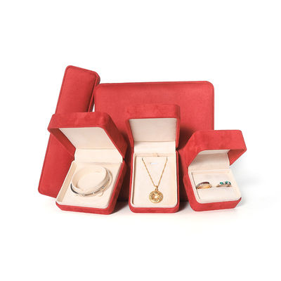 3D-printen Premium rode sieraden doos Verpakking voor grote halsketting Armband Ohrringe Ring Set