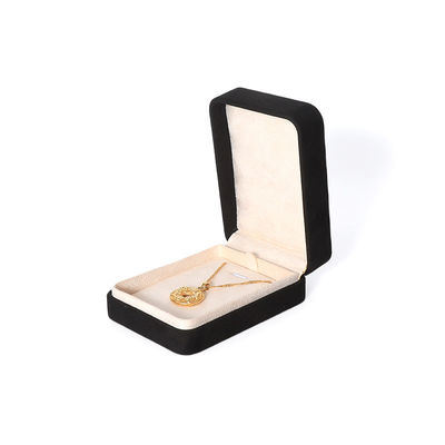 Hign End Big Jewelry Set Halsketting Armband Oorbellen Ring Verpakking Handgemaakte Vierkante Fluweel Zwarte Juwelen Doos Met Logo