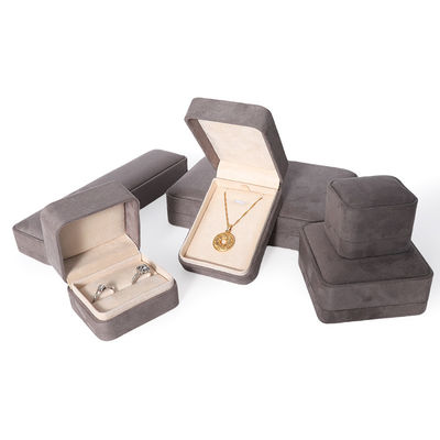 Premium grijze sieradenverpakkingsdoos op maat, hoogwaardige grote sieradenset, ketting, armband, oorbellen, ringverpakking
