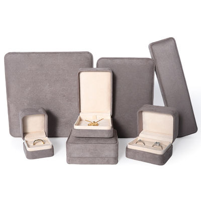 Premium grijze sieradenverpakkingsdoos op maat, hoogwaardige grote sieradenset, ketting, armband, oorbellen, ringverpakking