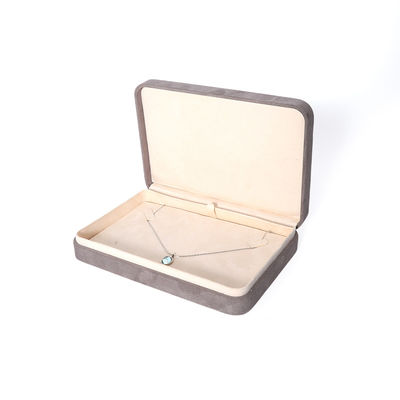 Premium grijze sieradenverpakkingsdoos op maat, hoogwaardige grote sieradenset, ketting, armband, oorbellen, ringverpakking