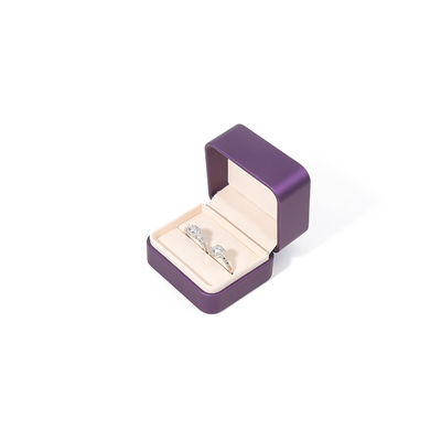 Hoogwaardige sieraden verpakkingsdoos Custom luxe grote sieraden set doos halsketting armband oorbellen ring verpakking handgemaakte vierkant paarse leder sieraden doos met logo