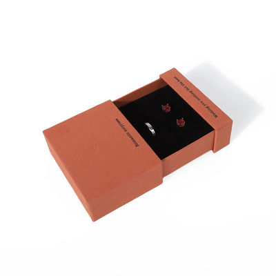 China productie groothandel hoogwaardige halsketting oorbel Armband ring doos Sieraden verpakking Gepersonaliseerde Custom Eco Friendly Karton Papier oranje laken Sieraden doos met logo