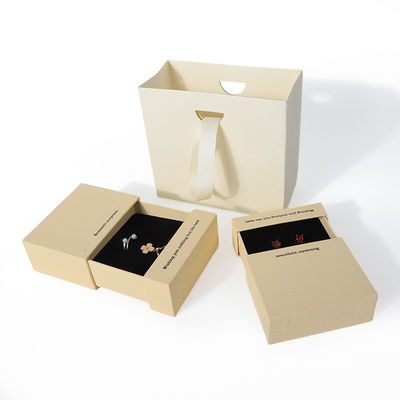 China productie groothandel hoge kwaliteit Ketting Oorbel Armband ring doos Sieraden verpakking Gepersonaliseerd Custom Milieuvriendelijk Karton Papier Gele Lade Sieraden Doos met logo
