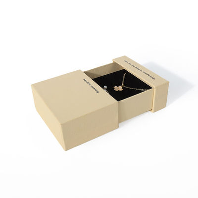 China productie groothandel hoge kwaliteit Ketting Oorbel Armband ring doos Sieraden verpakking Gepersonaliseerd Custom Milieuvriendelijk Karton Papier Gele Lade Sieraden Doos met logo