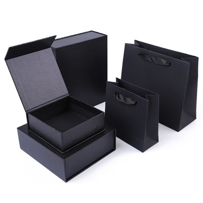 Groothandel productie van hoge kwaliteit Magnetische Geschenkdoos Verpakking Aangepast logo luxe Milieuvriendelijk Karton Papier Zwarte Magnetische Sieradendoos