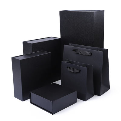 Groothandel productie van hoge kwaliteit Magnetische Geschenkdoos Verpakking Aangepast logo luxe Milieuvriendelijk Karton Papier Zwarte Magnetische Sieradendoos