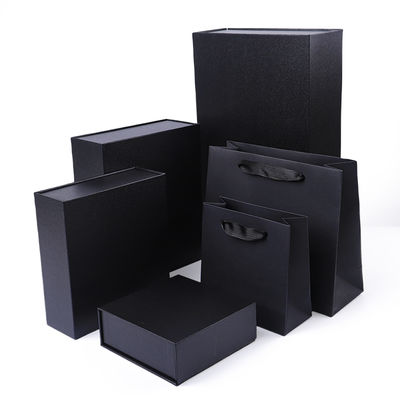 Groothandel productie van hoge kwaliteit Magnetische Geschenkdoos Verpakking Aangepast logo luxe Milieuvriendelijk Karton Papier Zwarte Magnetische Sieradendoos