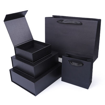 Groothandel productie van hoge kwaliteit Magnetische Geschenkdoos Verpakking Aangepast logo luxe Milieuvriendelijk Karton Papier Zwarte Magnetische Sieradendoos