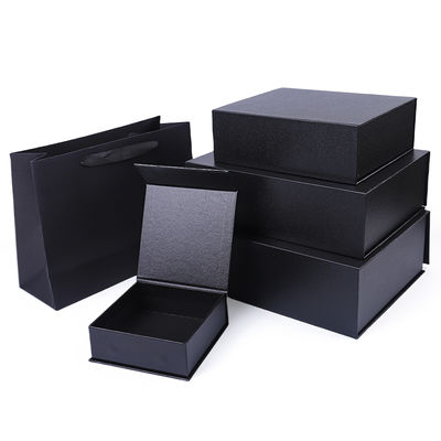 Groothandel productie van hoge kwaliteit Magnetische Geschenkdoos Verpakking Aangepast logo luxe Milieuvriendelijk Karton Papier Zwarte Magnetische Sieradendoos