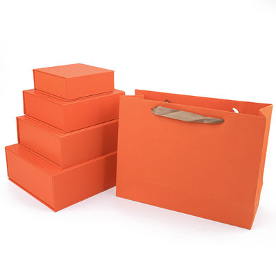 Groothandel productie van hoge kwaliteit Magnetische Geschenkdoos Verpakking Aangepast logo luxe Milieuvriendelijk Karton Papier oranje Magnetische Sieradendoos