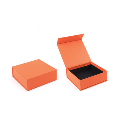 Groothandel productie van hoge kwaliteit Magnetische Geschenkdoos Verpakking Aangepast logo luxe Milieuvriendelijk Karton Papier oranje Magnetische Sieradendoos