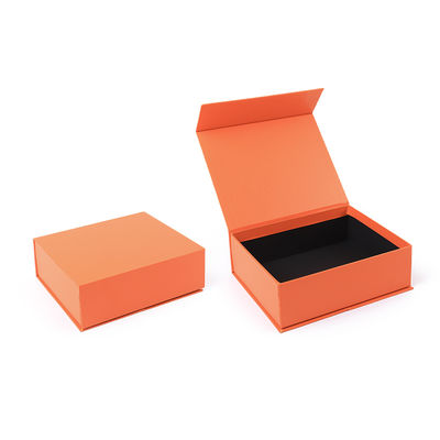 Groothandel productie van hoge kwaliteit Magnetische Geschenkdoos Verpakking Aangepast logo luxe Milieuvriendelijk Karton Papier oranje Magnetische Sieradendoos