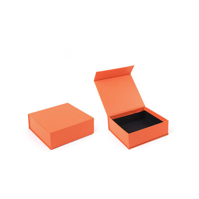 Groothandel productie van hoge kwaliteit Magnetische Geschenkdoos Verpakking Aangepast logo luxe Milieuvriendelijk Karton Papier oranje Magnetische Sieradendoos