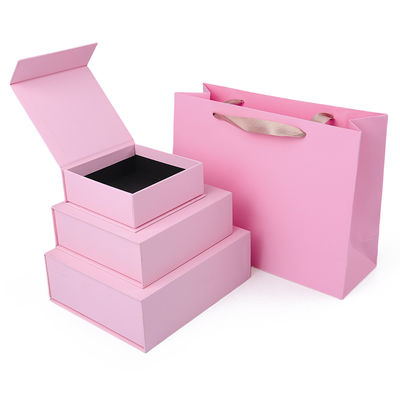 Groothandel productie van hoge kwaliteit Magnetische Geschenkdoos Verpakking Aangepast logo luxe Milieuvriendelijk Karton Papier roze Magnetische Sieradendoos
