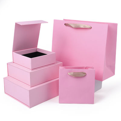 Groothandel productie van hoge kwaliteit Magnetische Geschenkdoos Verpakking Aangepast logo luxe Milieuvriendelijk Karton Papier roze Magnetische Sieradendoos