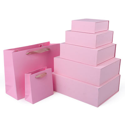 Groothandel productie van hoge kwaliteit Magnetische Geschenkdoos Verpakking Aangepast logo luxe Milieuvriendelijk Karton Papier roze Magnetische Sieradendoos