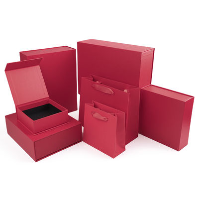 Groothandel productie van hoge kwaliteit Magnetische cadeaubon Verpakking Custom logo luxe Eco Friendly Karton Papier rood Magnetische sieraden doos