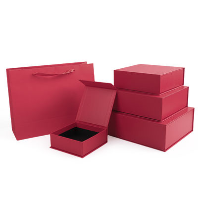 Groothandel productie van hoge kwaliteit Magnetische cadeaubon Verpakking Custom logo luxe Eco Friendly Karton Papier rood Magnetische sieraden doos