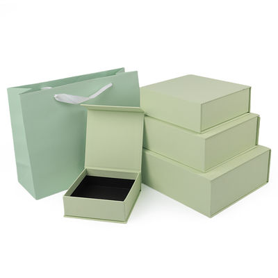 Groothandel productie van hoge kwaliteit Magnetische cadeaubon Custom logo luxe Eco Friendly lichtgroen Magnetisch papier Sieraden Doos