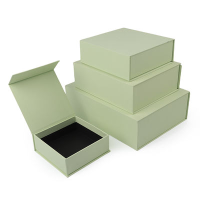 Groothandel productie van hoge kwaliteit Magnetische cadeaubon Custom logo luxe Eco Friendly lichtgroen Magnetisch papier Sieraden Doos