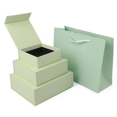 Groothandel productie van hoge kwaliteit Magnetische cadeaubon Custom logo luxe Eco Friendly lichtgroen Magnetisch papier Sieraden Doos