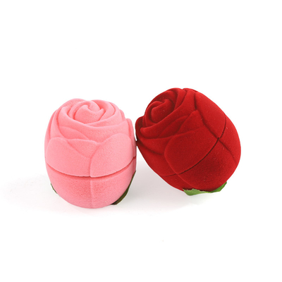 aanpasbare high-end rode fluwelen rozenbloem sieraden ringdoos voor Valentijnsdag