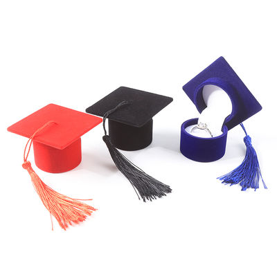 gepersonaliseerde hoogwaardige fluwelen afstudeerhoed sieradendoos voor vakantiegeschenken