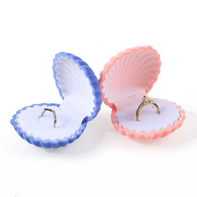 gepersonaliseerde hign kwaliteit flip shell fluwelen ring doos sieraden verpakking