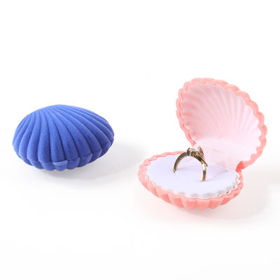 gepersonaliseerde hign kwaliteit flip shell fluwelen ring doos sieraden verpakking