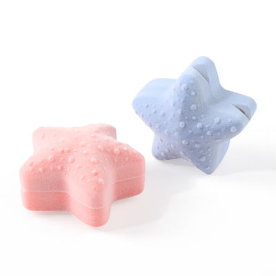 OEM gepersonaliseerde flip zeesterren fluwelen ring doos juwelen verpakking met logo