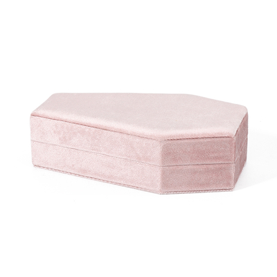 Op maat gemaakte organisator opslag roze fluweel juwelen reisdoos OEM kerstjuwelen cadeaubon