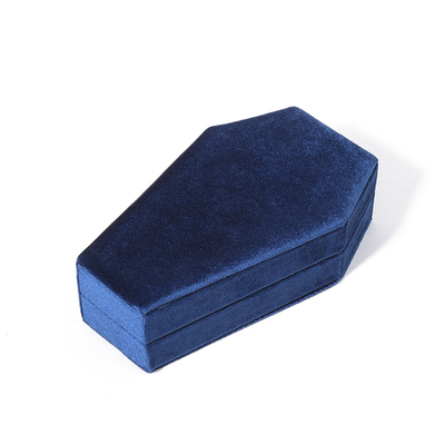 Op maat gemaakte organisator opslag blauw fluweel juwelen reisdoos OEM kerstjuwelen cadeaubon