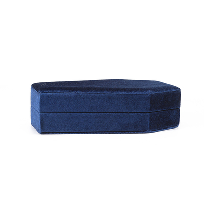 Op maat gemaakte organisator opslag blauw fluweel juwelen reisdoos OEM kerstjuwelen cadeaubon